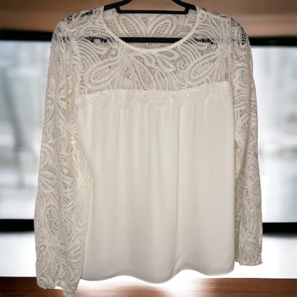 Lilly Pulitzer Keegan Lace Yolk Long Sleeve Top
